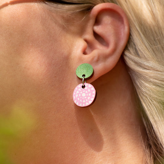 Aurinko Color Earrings Lime/Turquoise