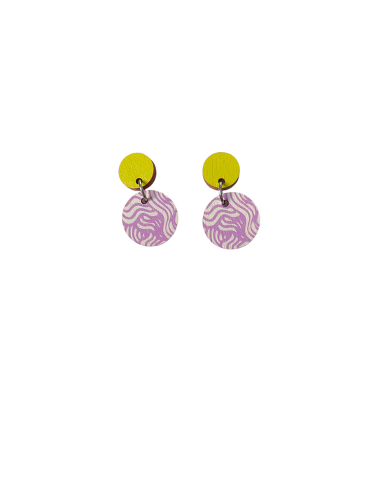 Aallokko-väri Korvakorut Limetti/Purppura