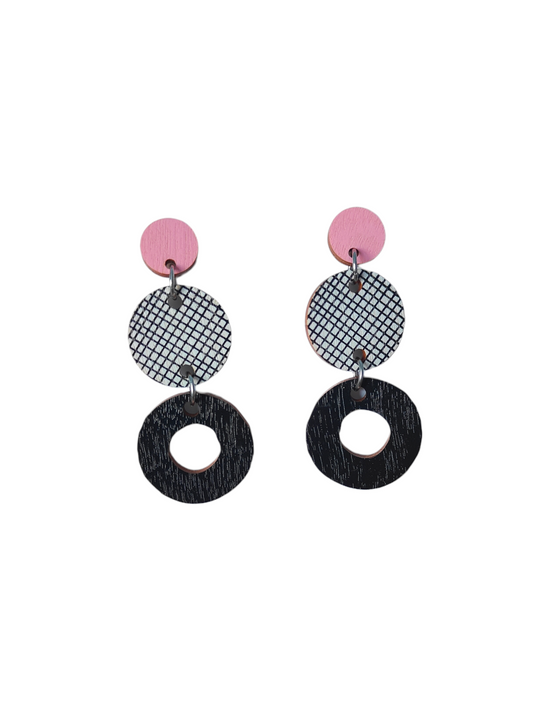 Herkku Earrings Pink/Black