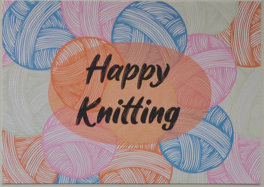 Happy Knitting Postcard