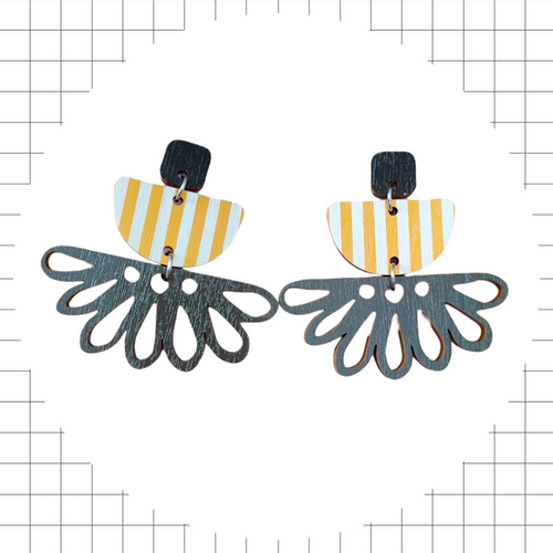 Lilja Earrings Black/yellow/gray