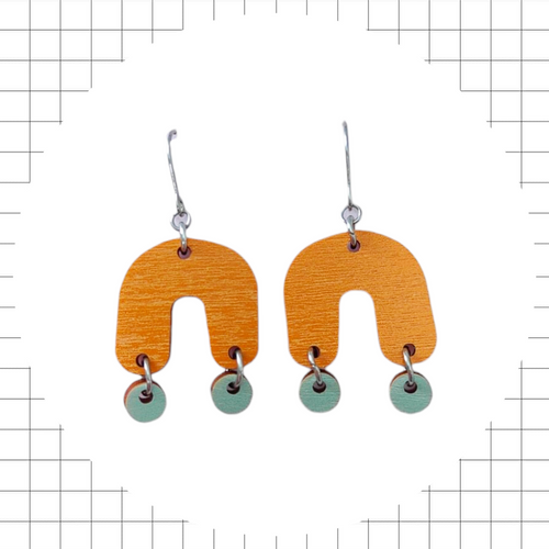 Keinu earrings orange/mint