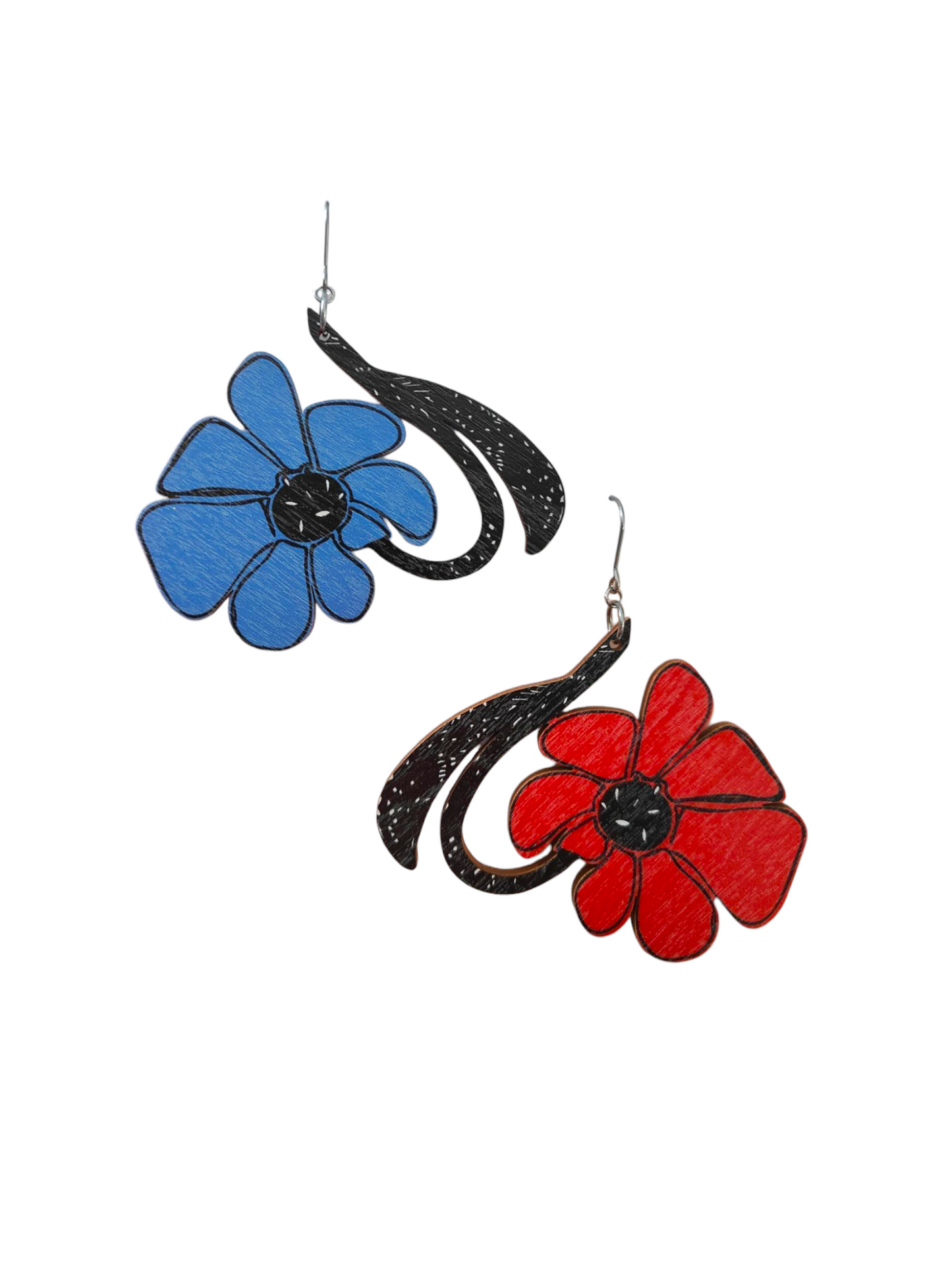 Daalia Earrings blue and red
