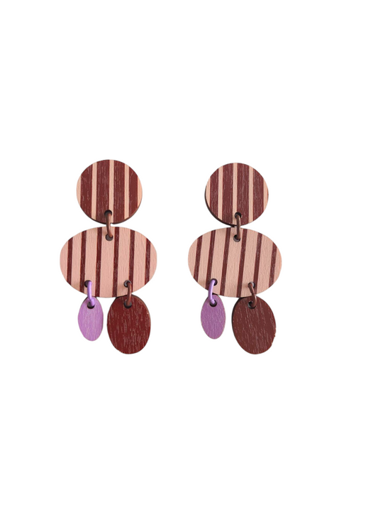 Halla Earrings Brown/Pink