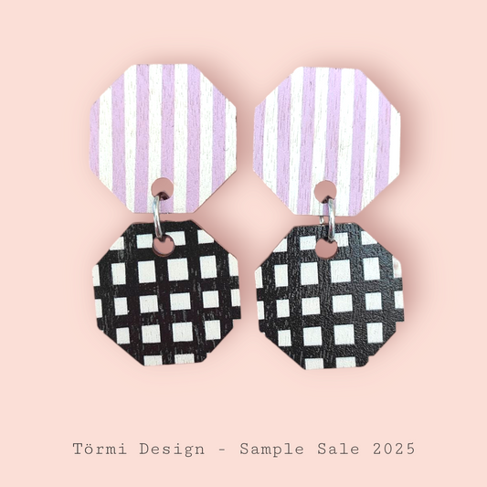 Hunaja Earrings Large - lilac/black