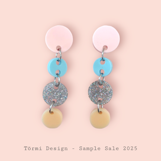 Kupla Earrings silver glitter/pastel