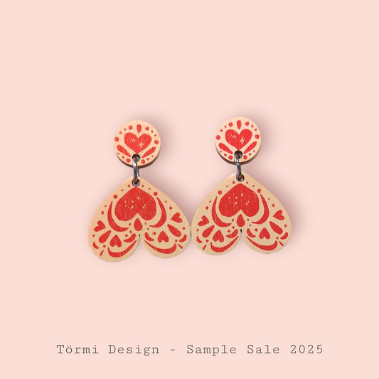 Muru Earrings Red/White
