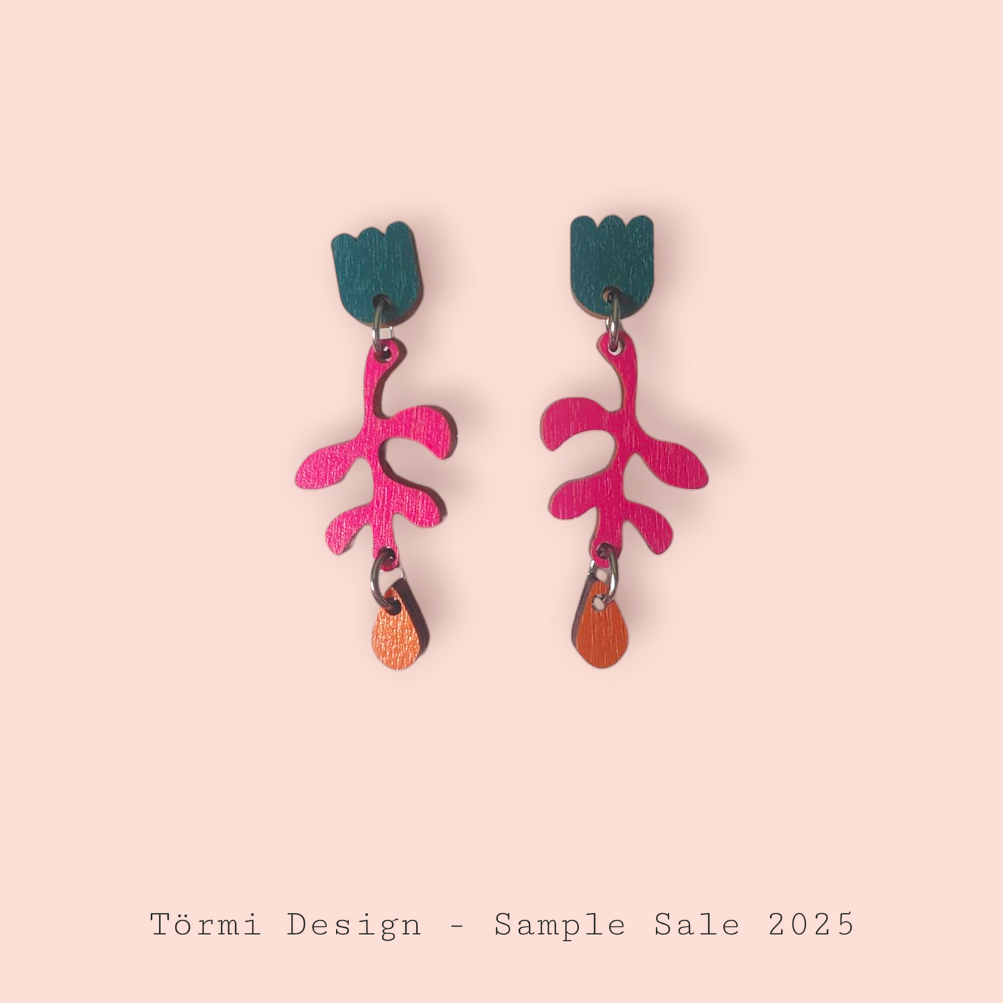 Mäkikello Earrings Green/Aniline/Orange