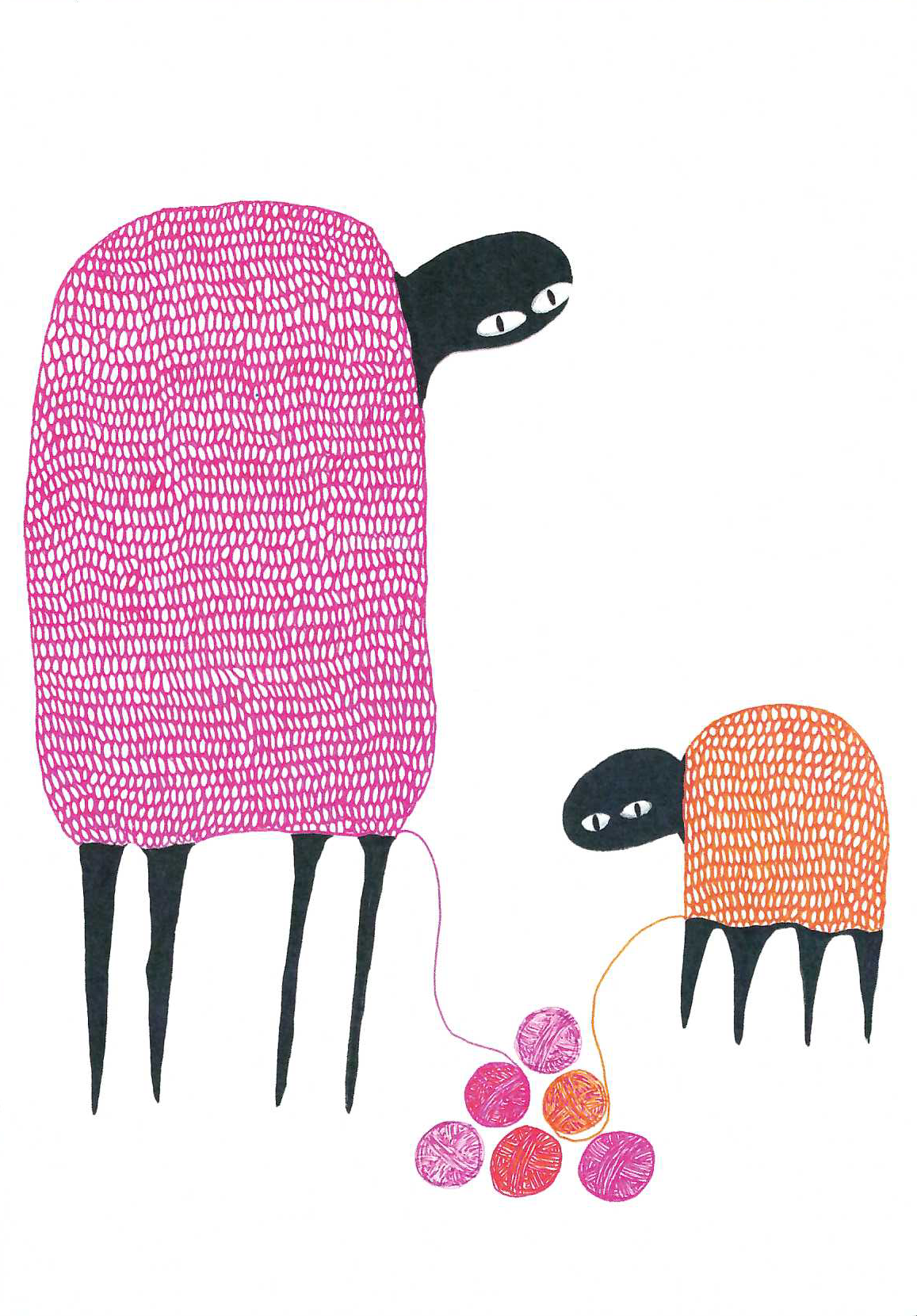 Dudes with balls of yarn Postcard