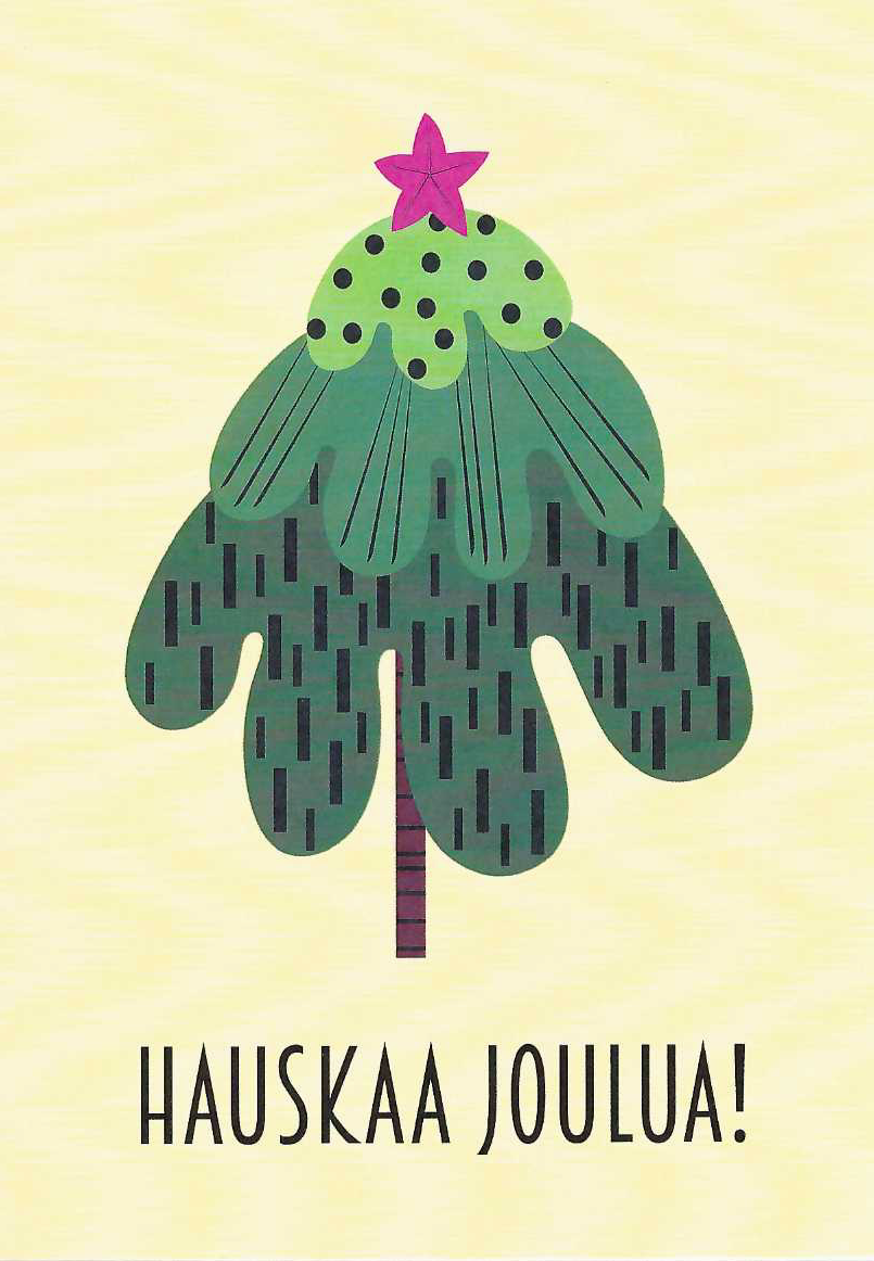 Hauskaa Joulua Beige Postcard