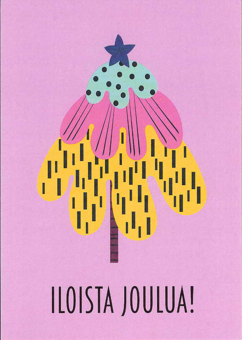 Iloista Joulua Pink Postcard
