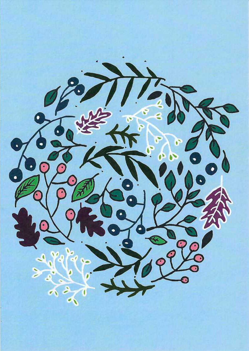 Kranssi Blue Postcard