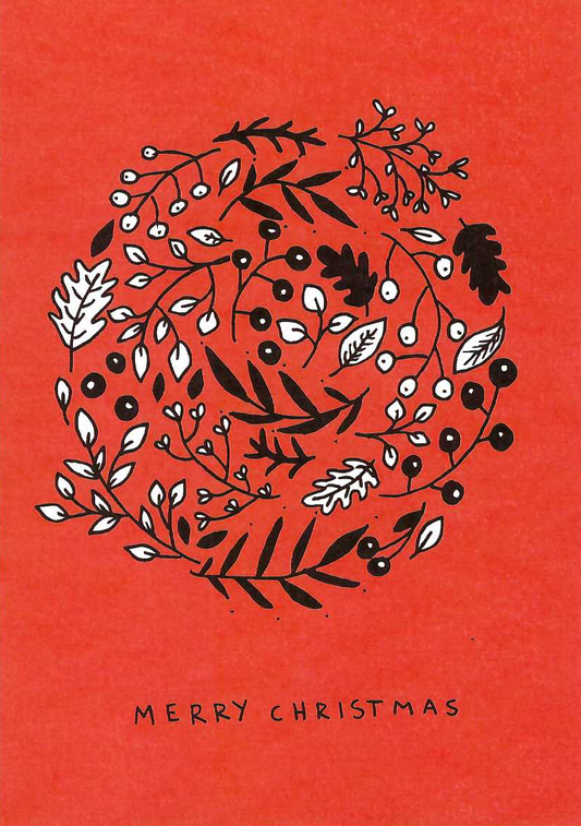 Merry Christmas kranssi Postcard