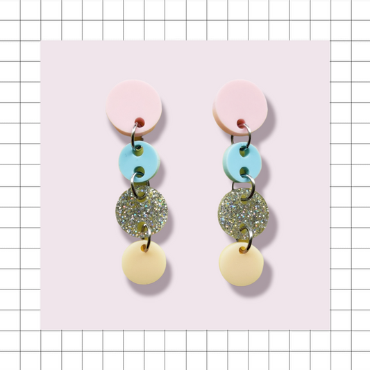Kupla Earrings silver glitter/pastel