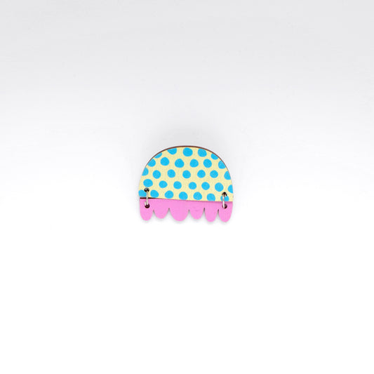 Kissankello Brooch pastel blue/pink
