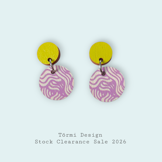 Aallokko-väri Korvakorut Limetti/Purppura