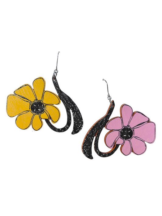 Daalia Korvakorut vaaleanpunaiset ja keltaiset