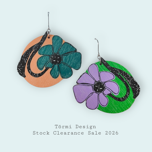 Daalia Korvakorut Vihreä ja persikka