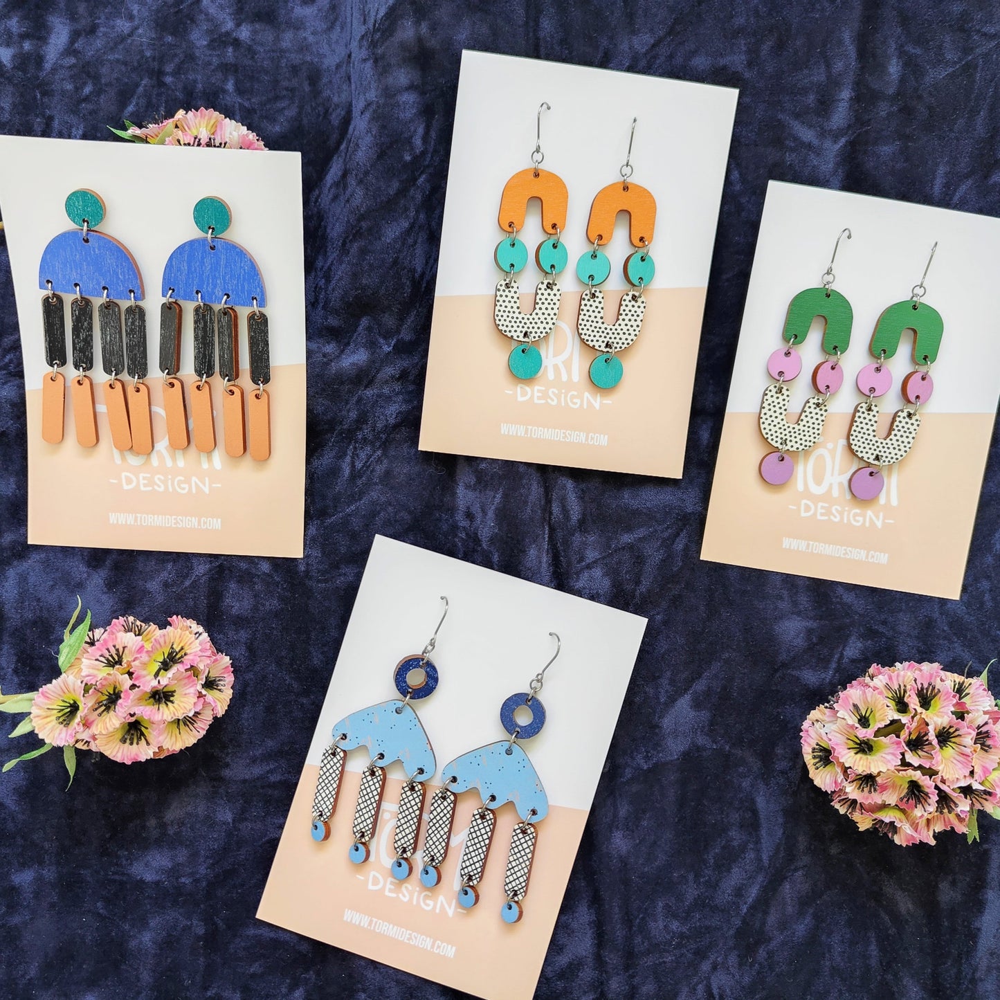 Tammi earrings purple/nude