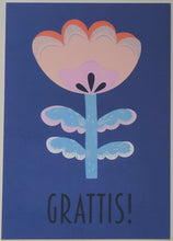 Jasmin Grattis Postcard Blue