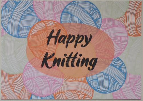 Happy Knitting Postcard