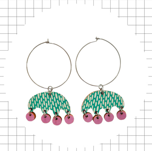 Kruunuvuokko Earrings Turquoise/Lila