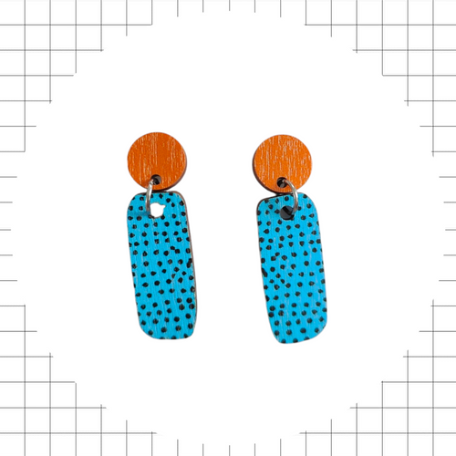 Kudelma Earrings Orange/Turquoise