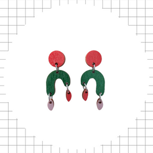 Papu earrings Red/Green