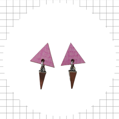Kolmio Earrings Pink/steel