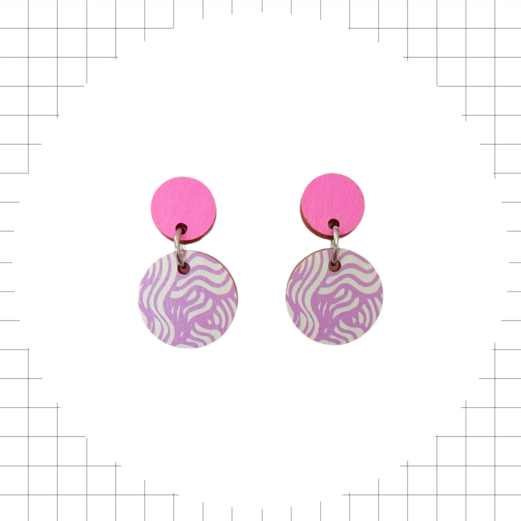Aallokko color Earrings pink/lila