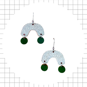 Karuselli Earrings polka dot/green