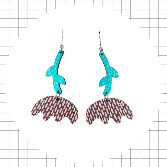 Vuokko Earrings Turquoise/Brown