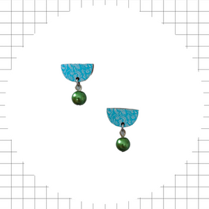 Kurjenkello mini bead earrings Turquoise/green