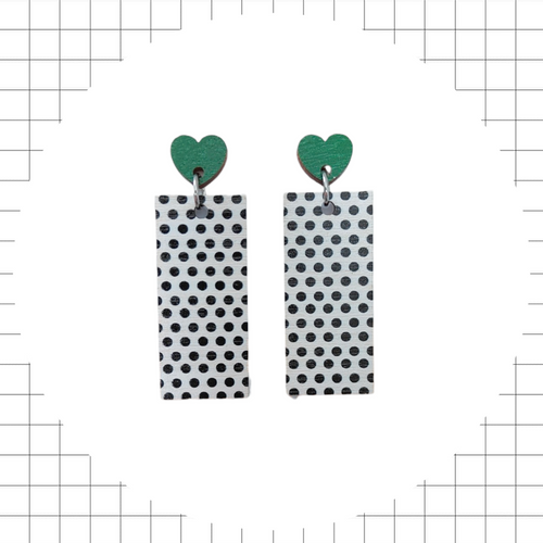Kroketti Earrings green/polka dot