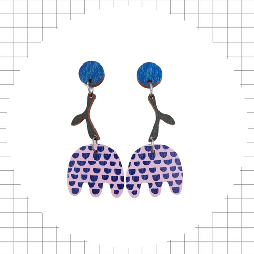 Anemone Earrings blue/pink