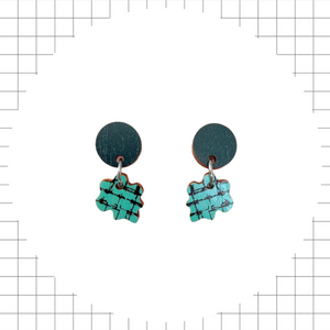 Verkko Earrings Dark green/Turquoise