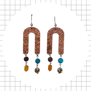 Hupsu Earrings Orange glitter