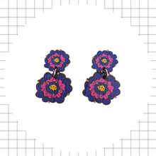 Pioni Midi Earrings Blue/Pink