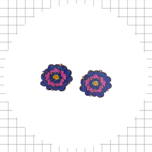 Pioni Mini Earrings Blue/Pink