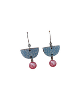 Kurjenkello midi bead earrings Blue/Pink