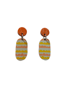 Pilvi Earrings Orange/yellow/gray