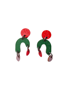 Papu earrings Red/Green