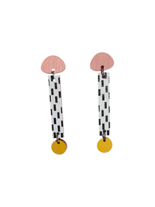 Koivu Earrings Pink/yellow