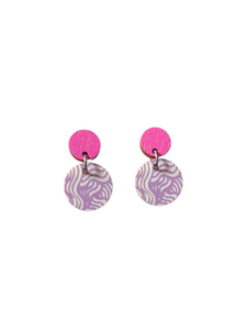 Aallokko color Earrings pink/lila