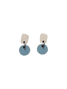 Pala Earrings White/Baby blue