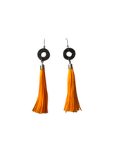 Tassel Earrings black/yellow