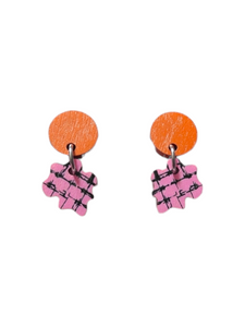 Verkko Earrings Orange/Pink