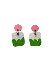 Kumpu Earrings Pink/Lime