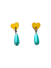 Helmi Mini Earrings Yellow/light blue