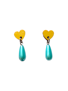 Helmi Mini Earrings Yellow/light blue